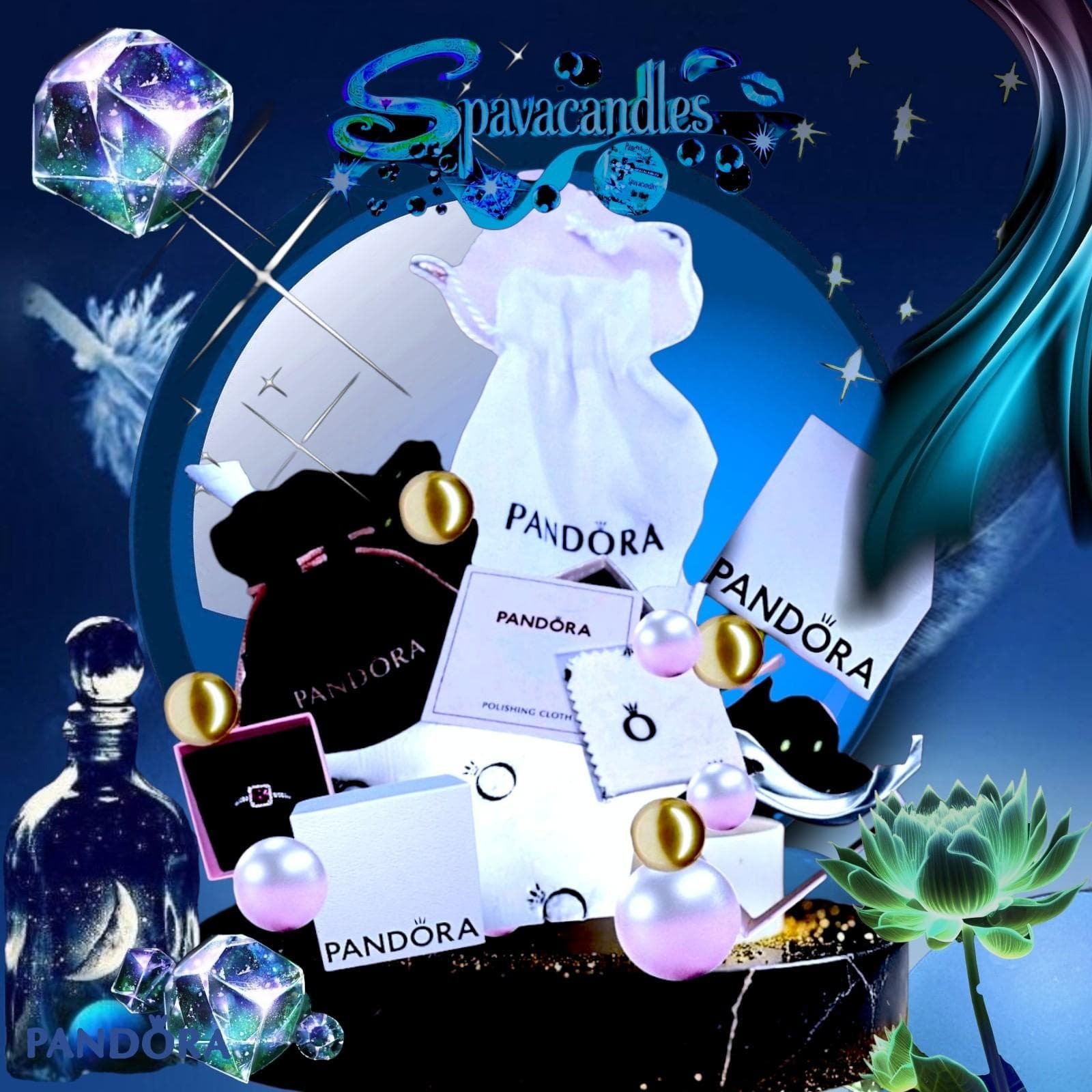 Pandora charm is a very rare find, featuring a wavy blue Murano glass - Thumbnail 3
