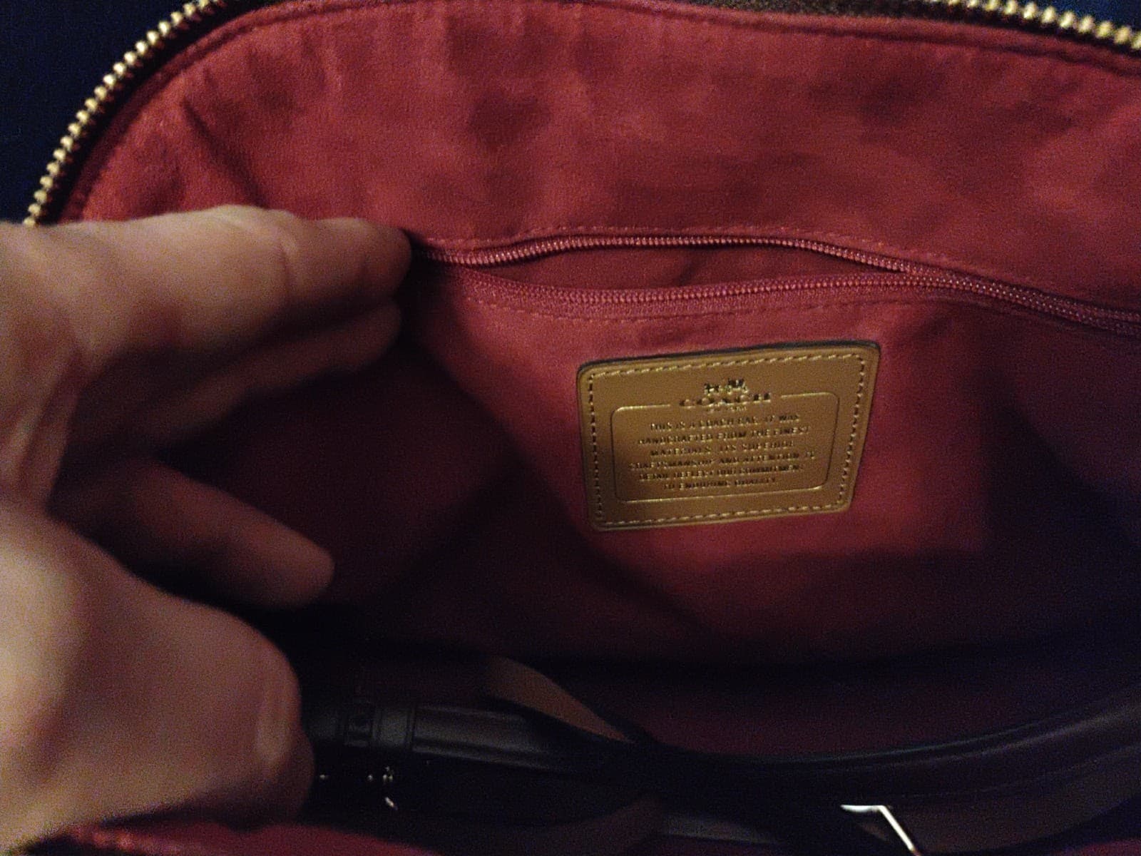 Coach Satchel ‘Sierra’ Oxblood Burgundy Signature C Debossed Patent Leather - Thumbnail 5