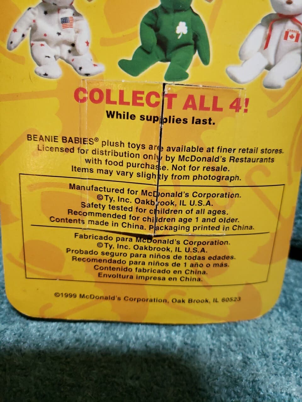 Britannia The Bear-1997 McDonalds Ty Beanie Baby with Rare Errors 1993 - Thumbnail 3