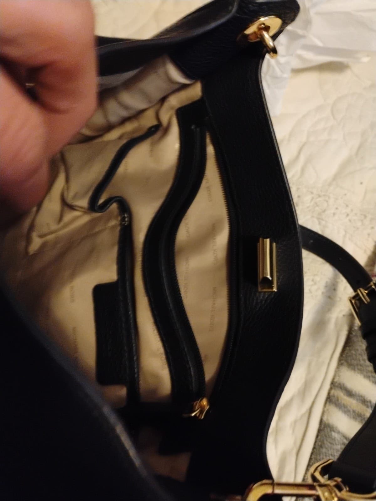 Michael Kors Sullivan messenger bag in Blue pebbled leather & Matching Wallet - Thumbnail 4