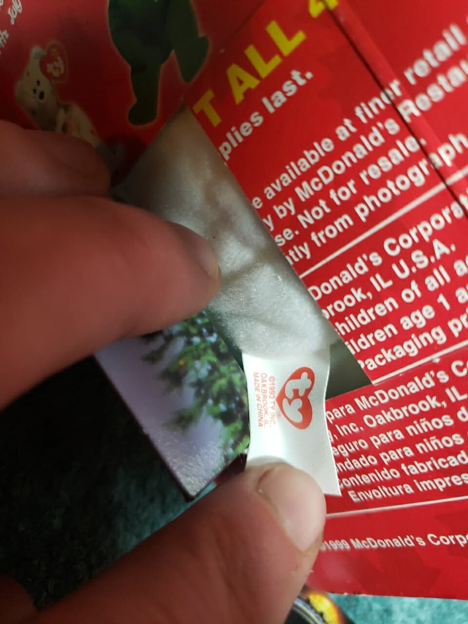 Maple The Bear-1996 McDonalds Ty Beanie Baby with Multiple rare errors 1993 - Thumbnail 4