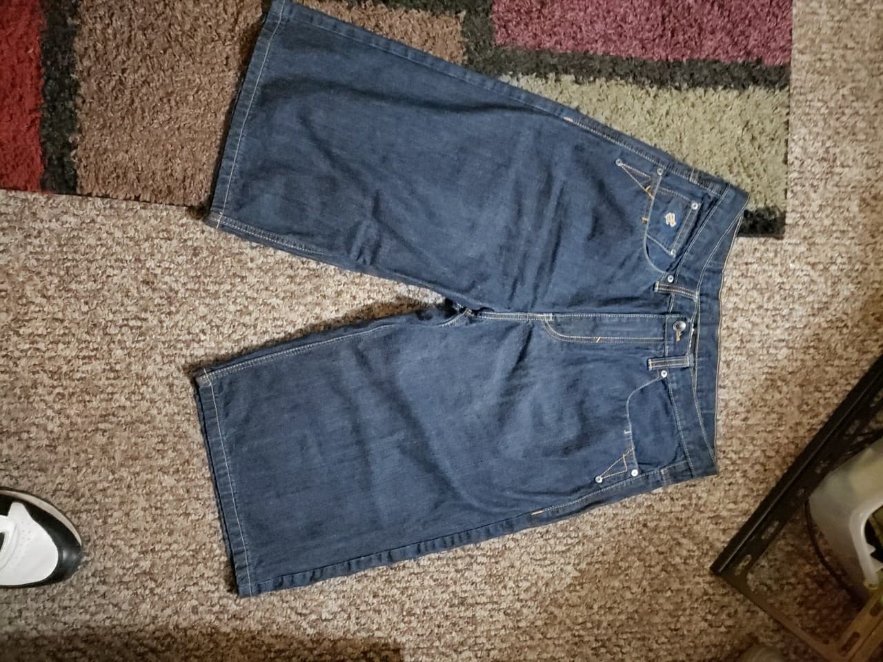 Rocawear Original Fit Size 34 Embroidered Dark Blue Denim Jean Shorts Y2k - Thumbnail 3
