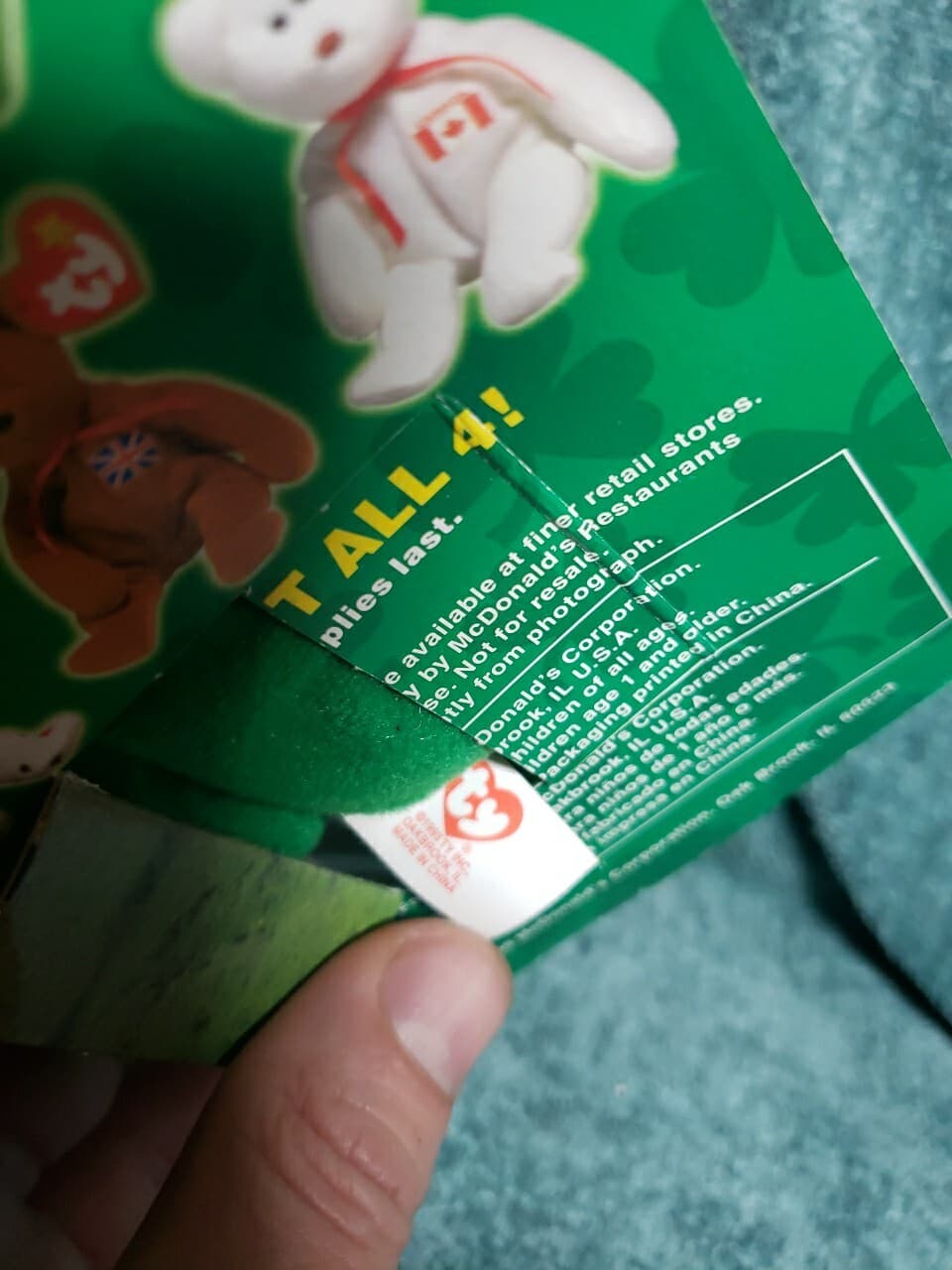 Erin The Bear-1996 McDonalds Ty Beanie Baby with multiple Rare Errors 1993 - Thumbnail 4