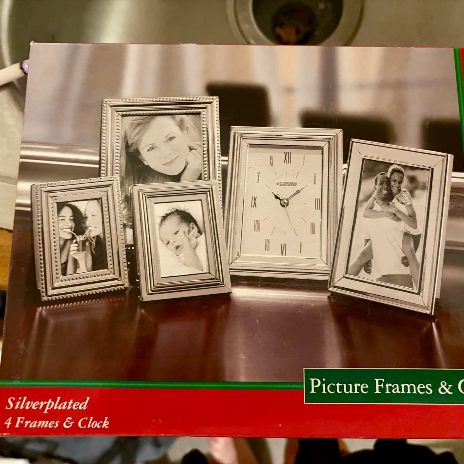 Silver Plated photo Frames and Clock