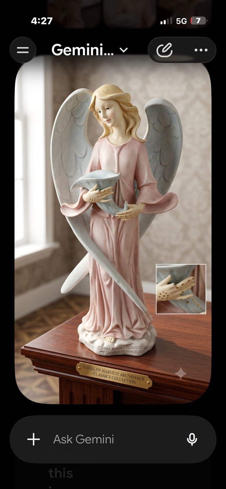 Decorative Porcelain Angel Statue - Thumbnail 5