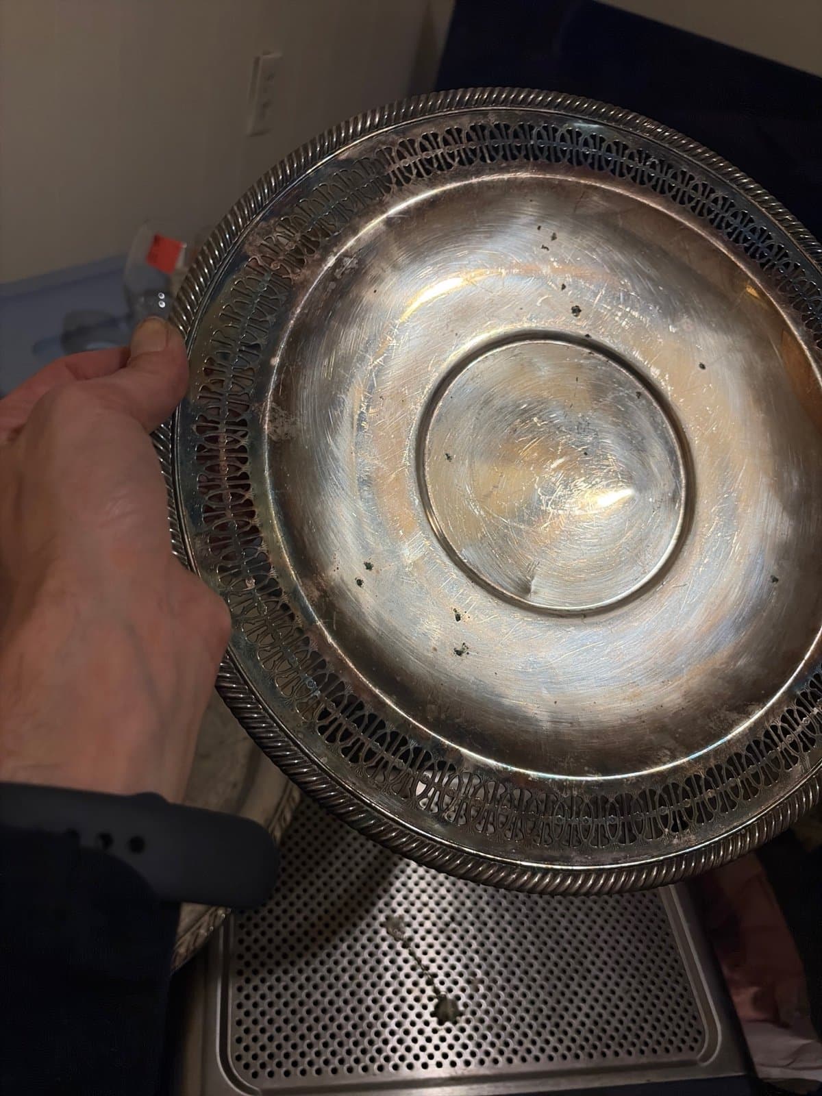 Set of 2 Silver plated serving trays - Thumbnail 2