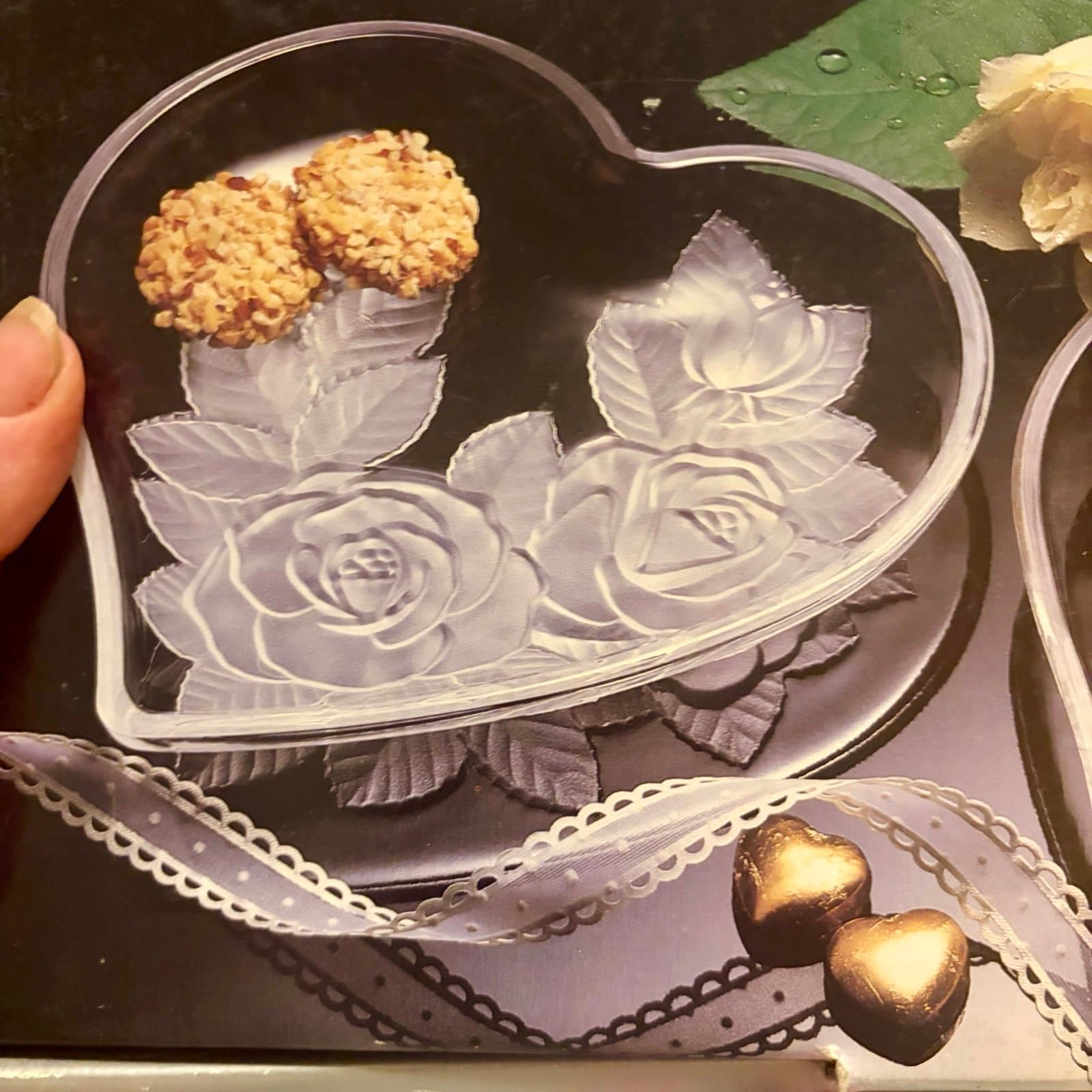 Vintage Crystal Heart Dishes, NWT - Thumbnail 3