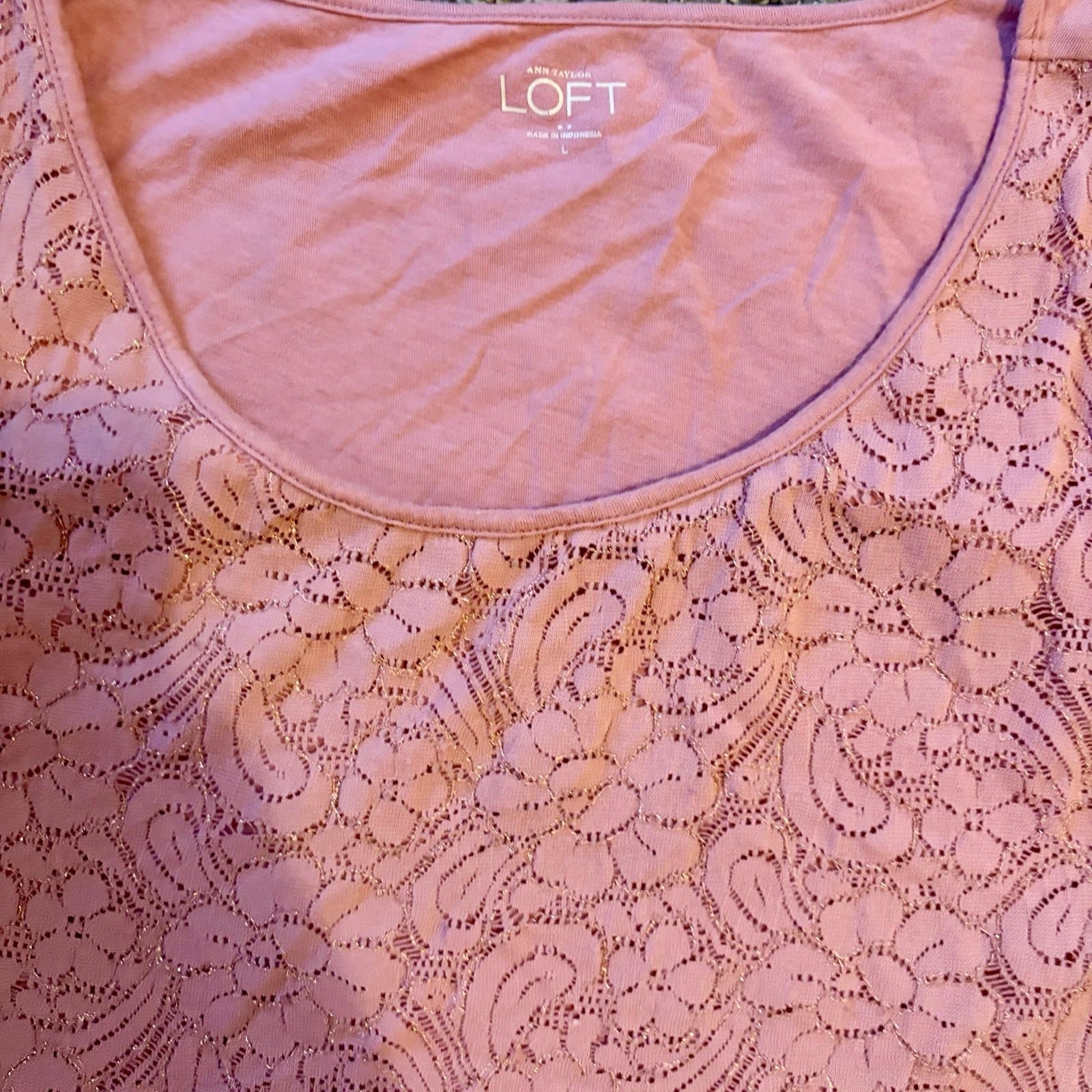 The Loft, Pink Lace Tank - Thumbnail 2