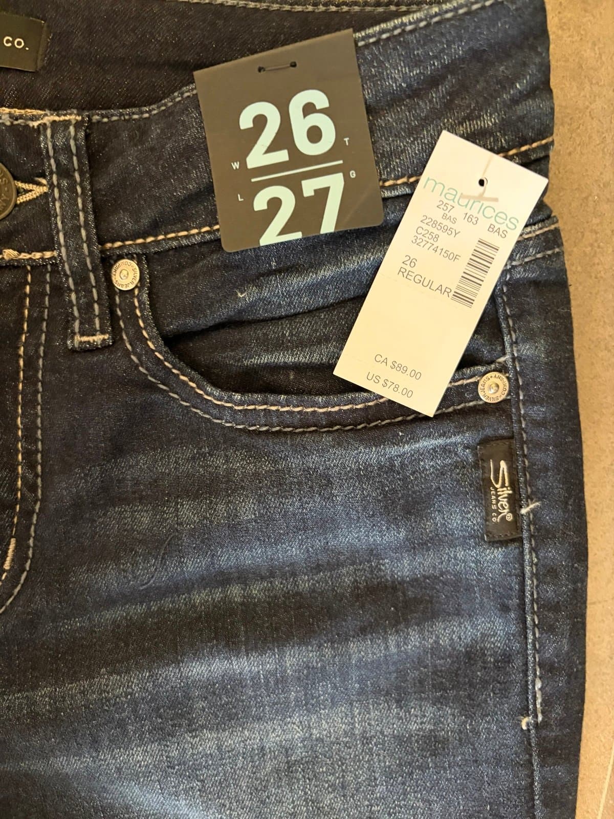 New With Tags Silver Jeans, size 26 - Thumbnail 6