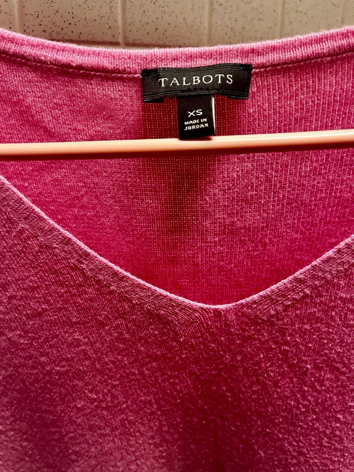 Talbots Pink Sweater, V Knick, XS - Thumbnail 5