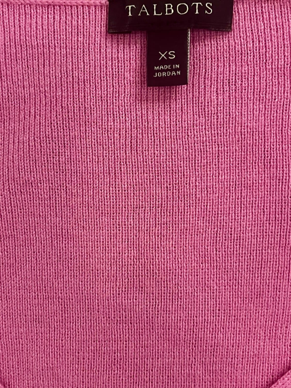 Talbots Pink Sweater, V Knick, XS - Thumbnail 2
