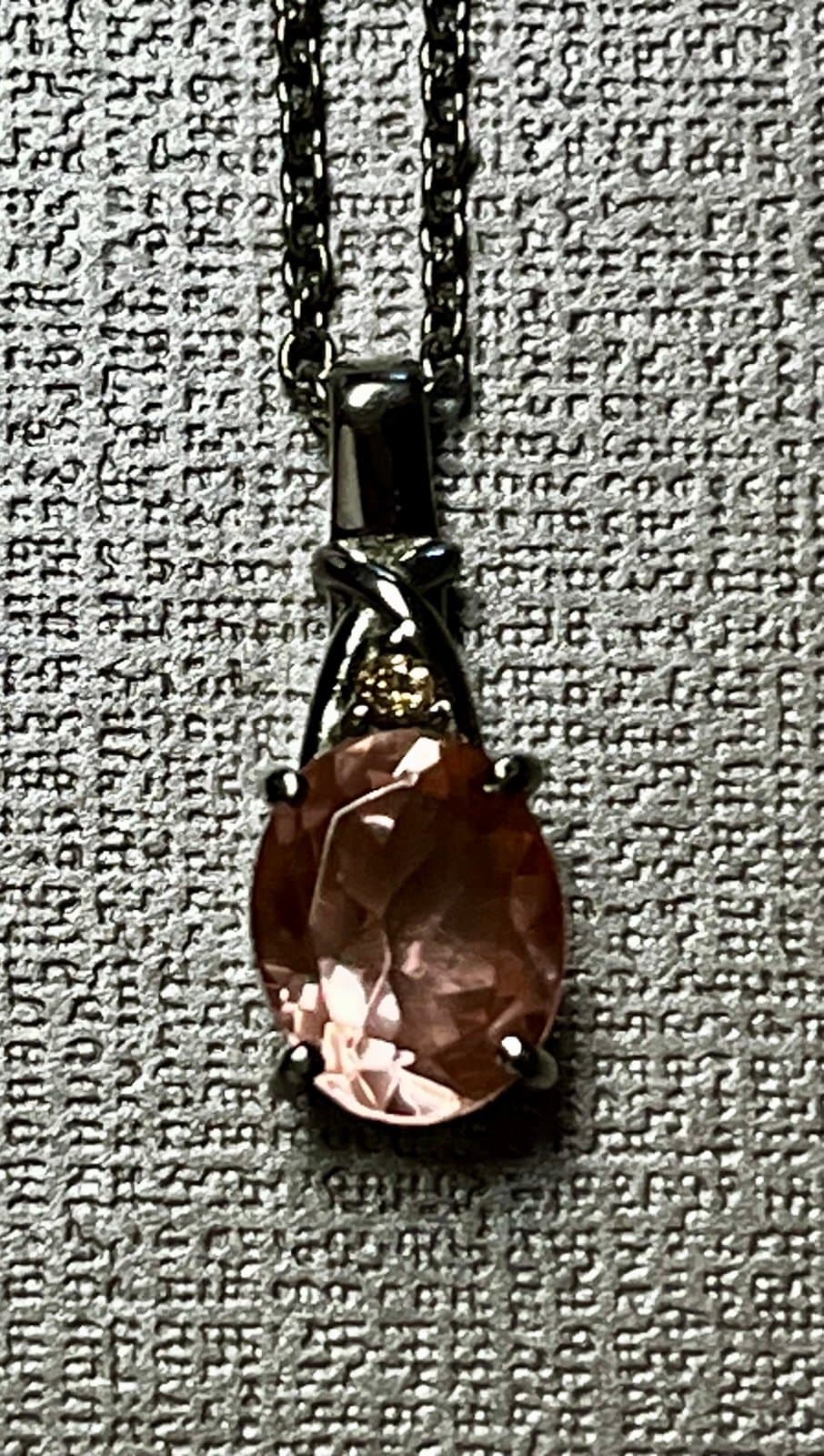 New in Box, Morganite Quartz gemstone Necklace
