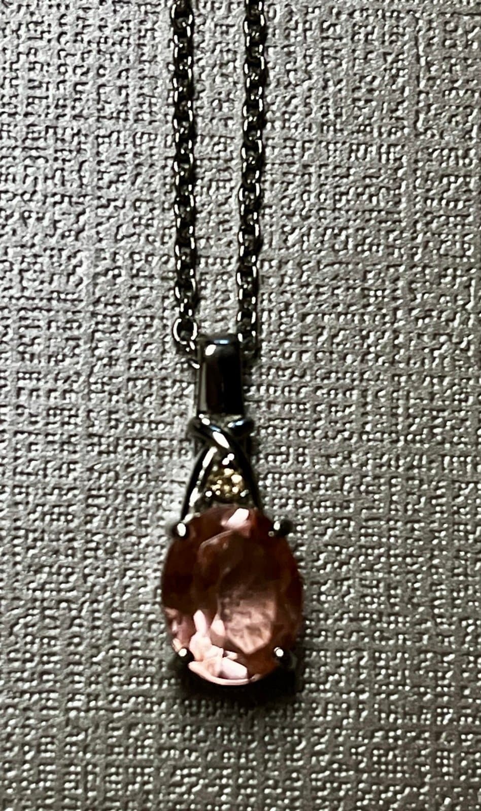 New in Box, Morganite Quartz gemstone Necklace - Thumbnail 3