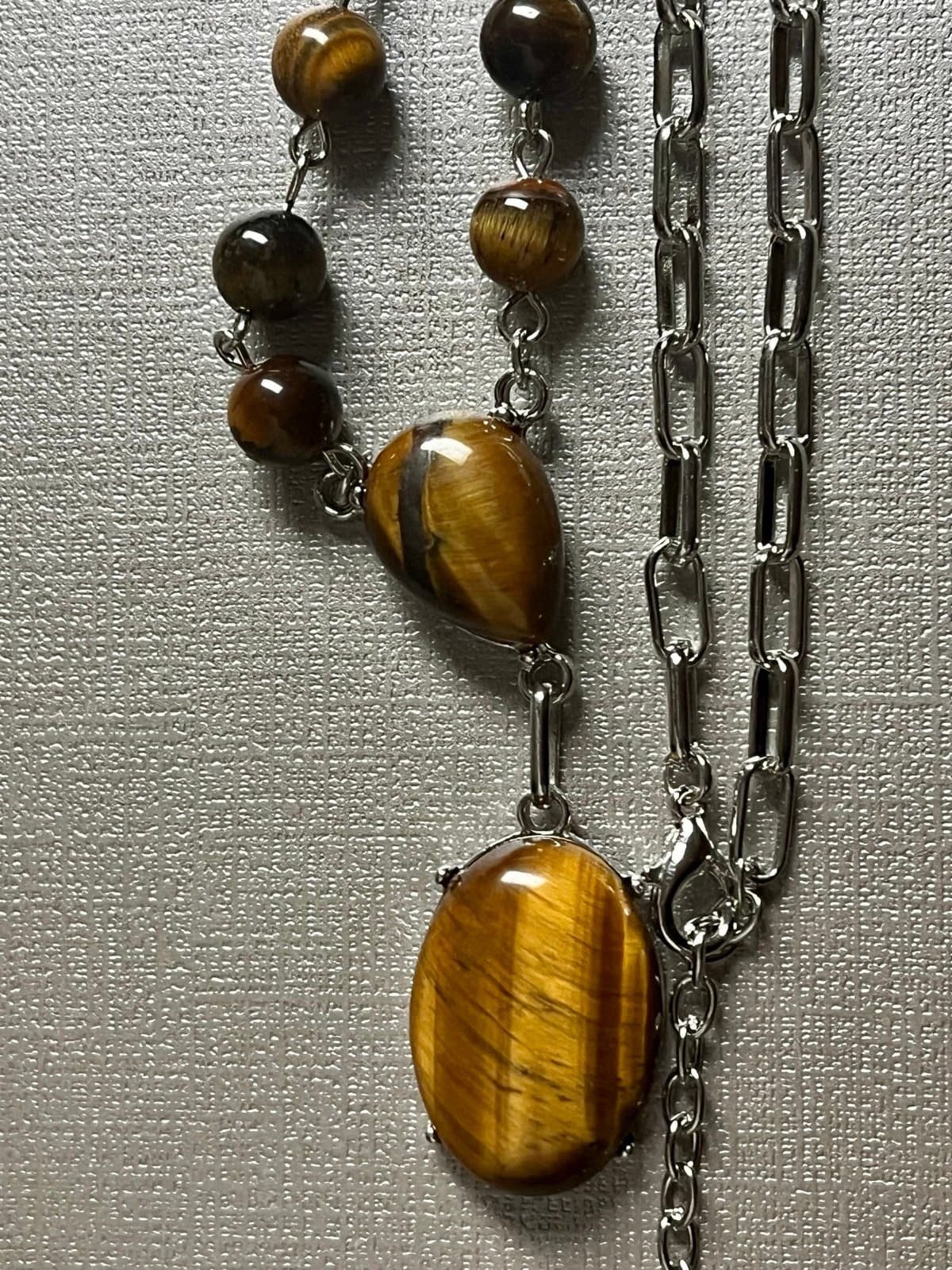 New in Bag, Tiger Eye Gemstone Necklace - Thumbnail 3