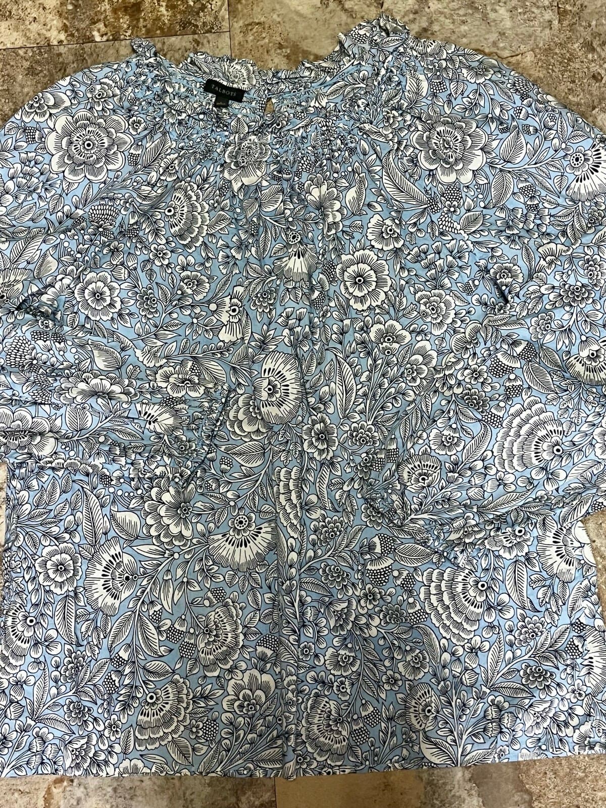 Talbots Floral Top, size LG - Thumbnail 2