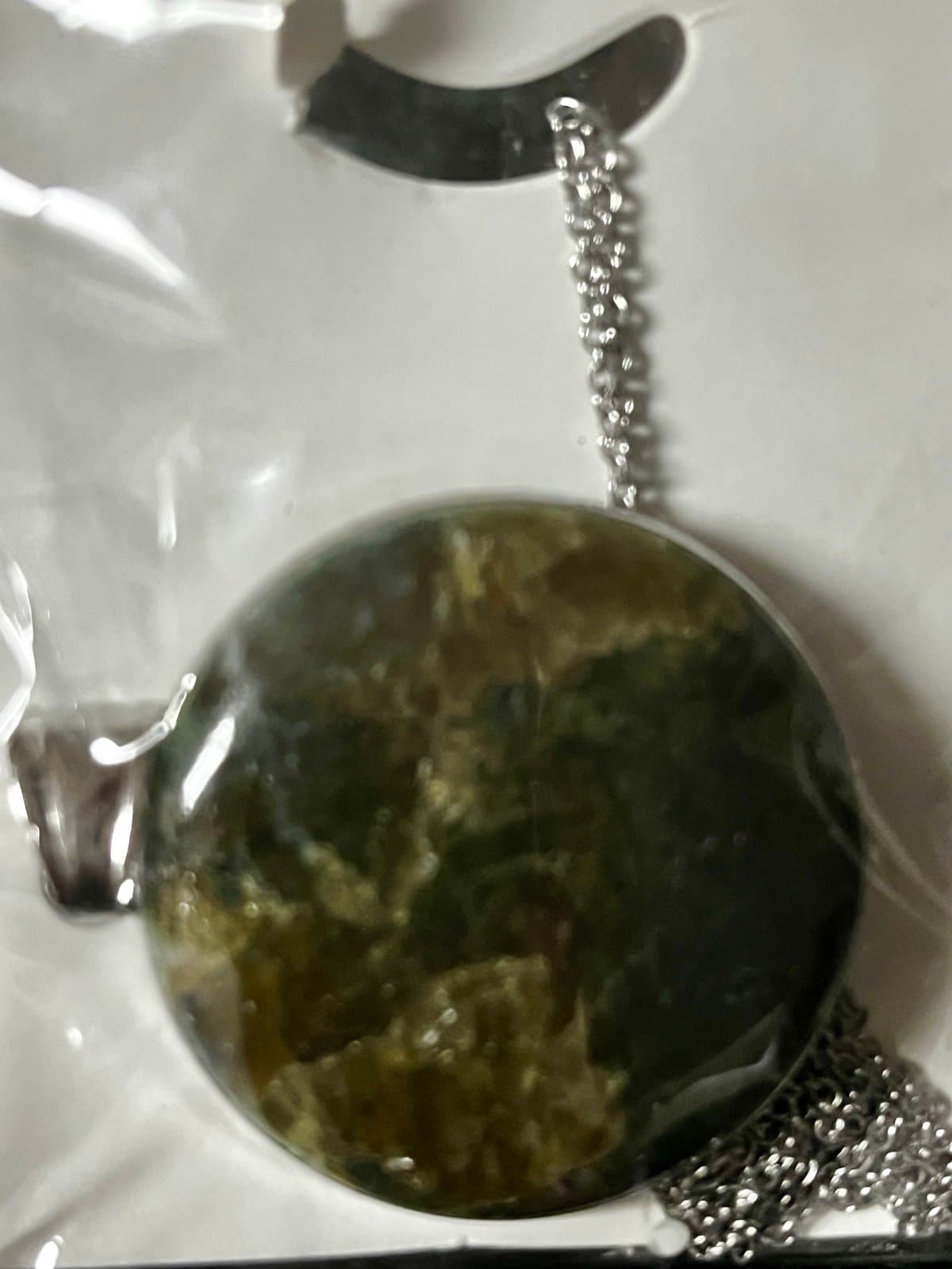 Labradorite Gemstone on sterling Silver pendant with Stainless Steal Chain - Thumbnail 7