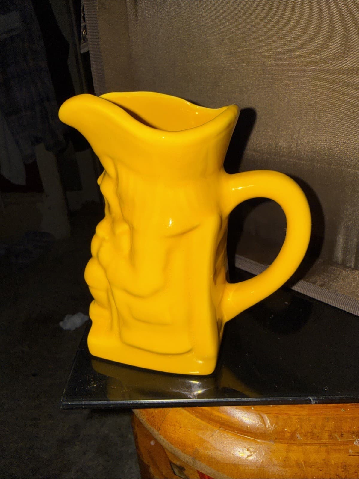 Vintage Shawnee USA Yellow Pottery Colonial Man Toby Creamer Pitcher - Thumbnail 2