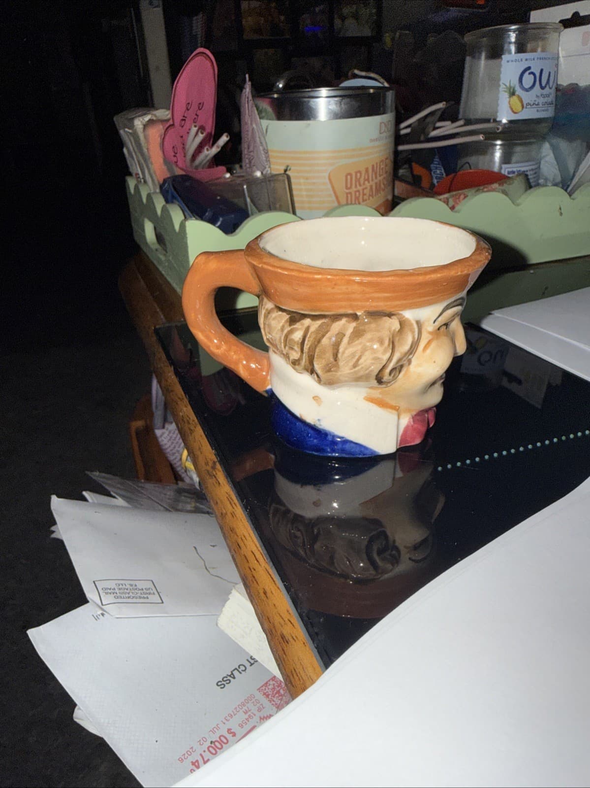 Vintage Toby Jug Colonial Man Character Mug Cup Japan Hand Painted - Thumbnail 2