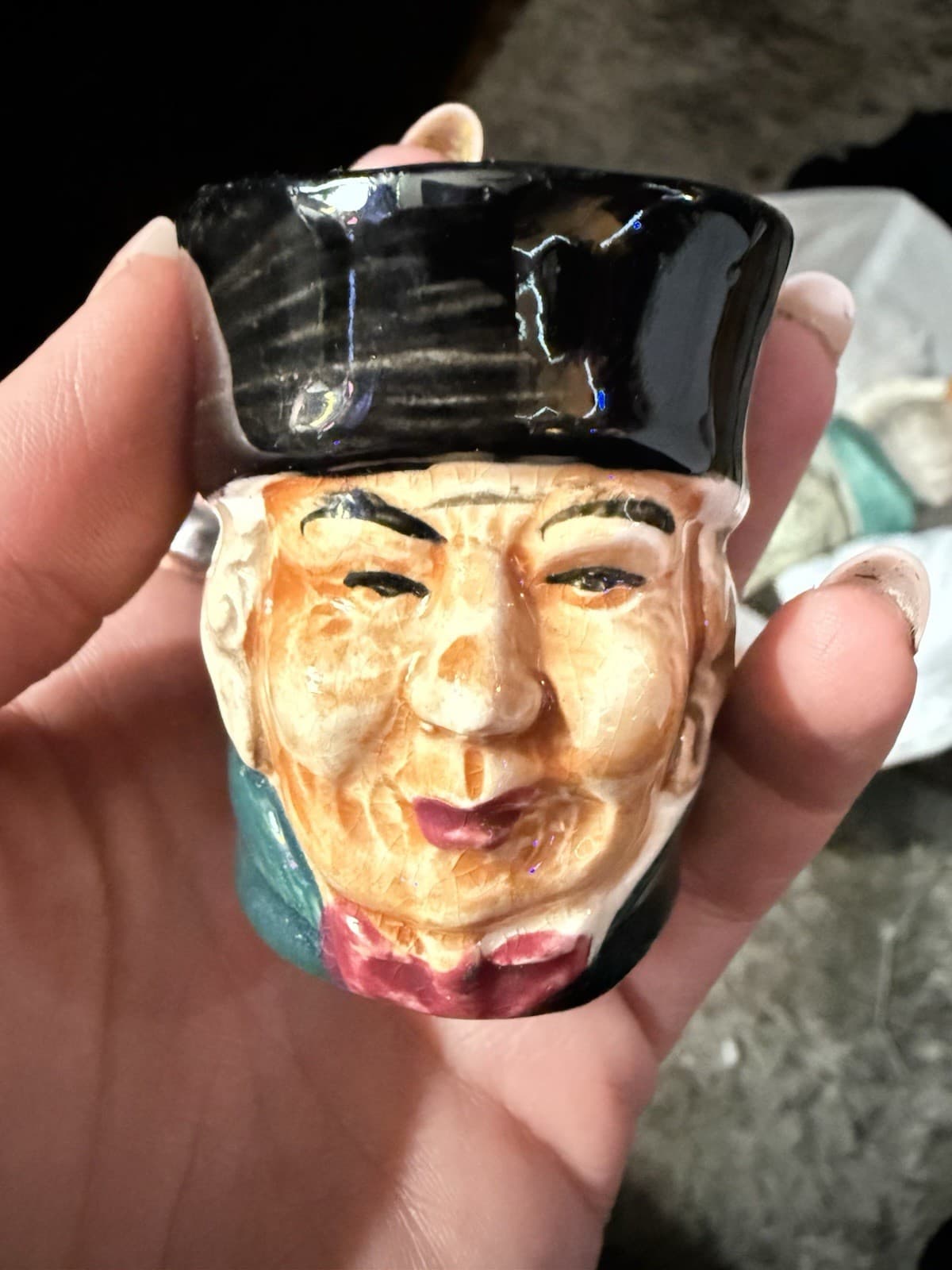 Miniature Toby Face Character Jug Mug MADE IN JAPAN Vintage - Thumbnail 2