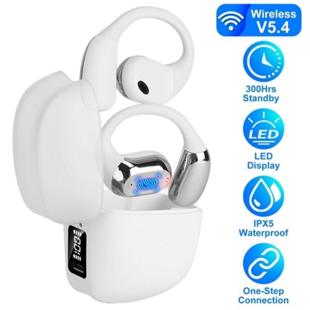 Wireless V5.4 Open Ear Earbuds with Earhook LED Display Charging Case IPX5 - Thumbnail 3