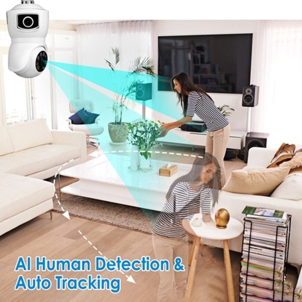 iMountek Dual Lens Security Camera E27 Light Socket Surveillance Camera 1080P - Thumbnail 7