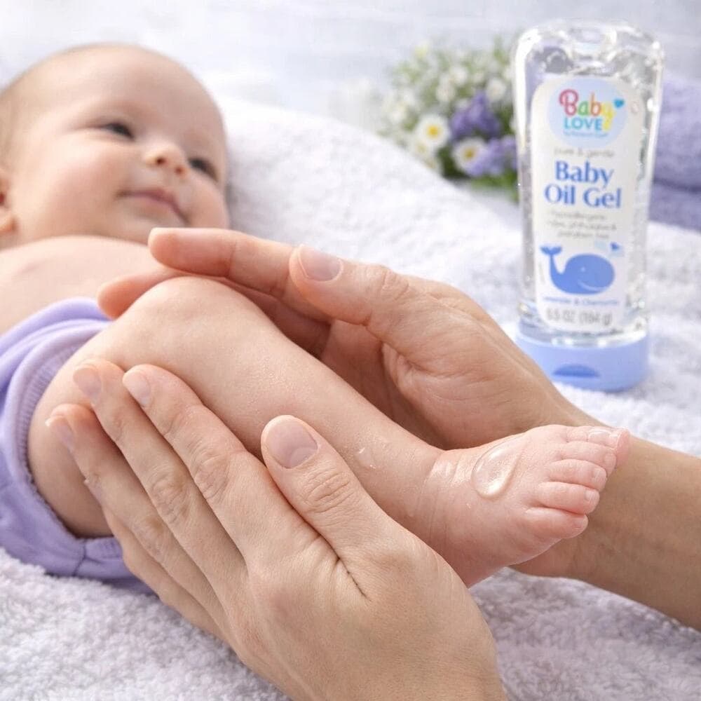 6.5 oz Baby Love Baby Oil Gel – Lavender & Chamomile - Thumbnail 4