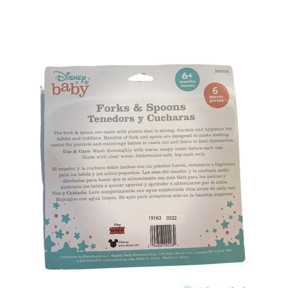 Baby Disney Mickey Mouse Six Piece Fork & Spoon Set - Thumbnail 2