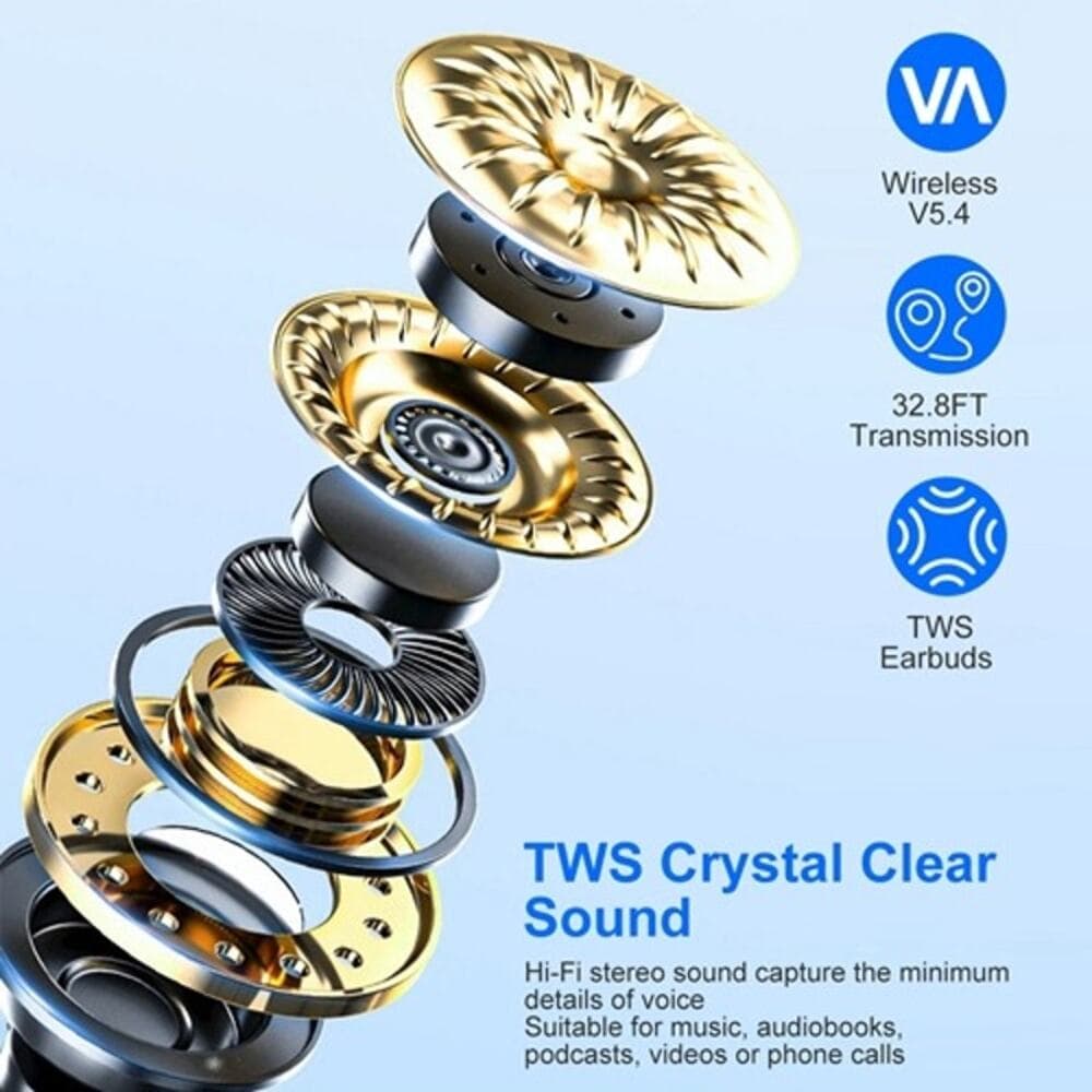 Wireless V5.4 Open Ear Earbuds with Earhook LED Display Charging Case IPX5 - Thumbnail 10