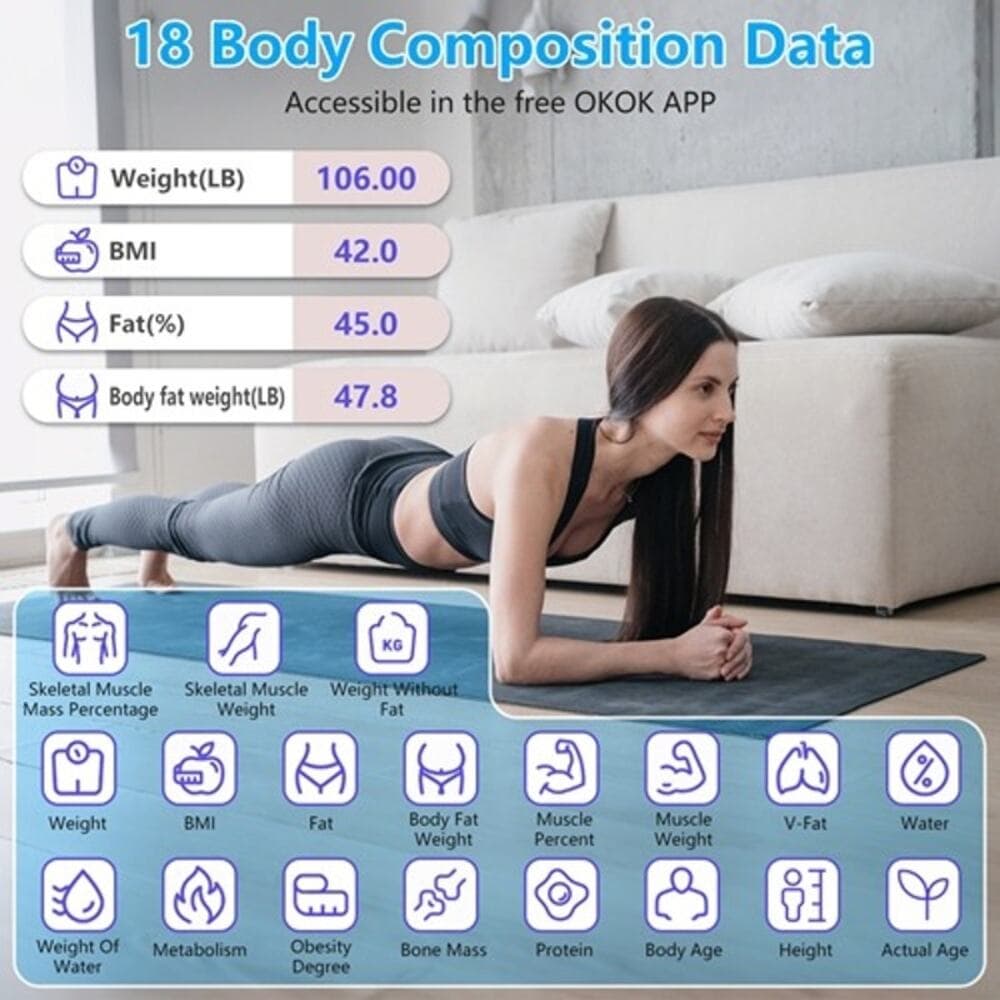 Smart Digital Scale For Body Weight High Accuracy BMI Weight Scale Full - Thumbnail 7