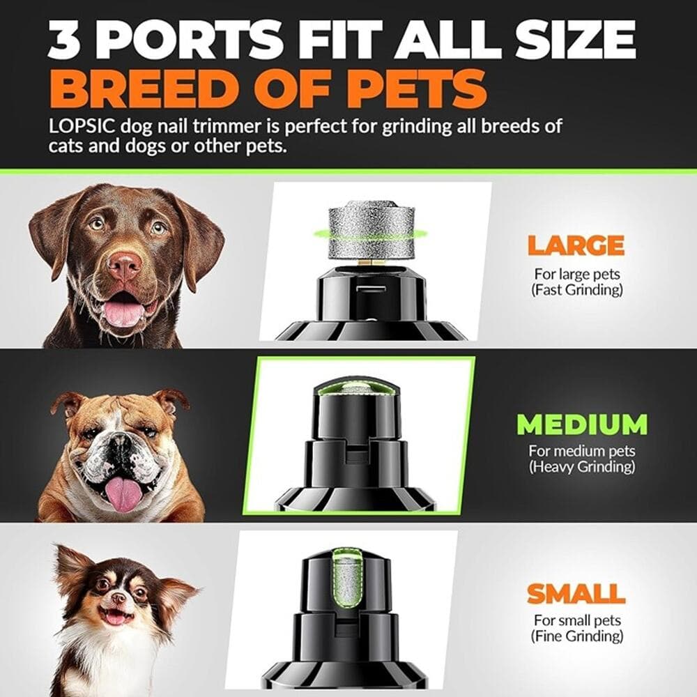 Dog Nail Grinder with 2 LED Lights Powerful 2 Speeds Super Quiet Dog Nail Trimme - Thumbnail 6