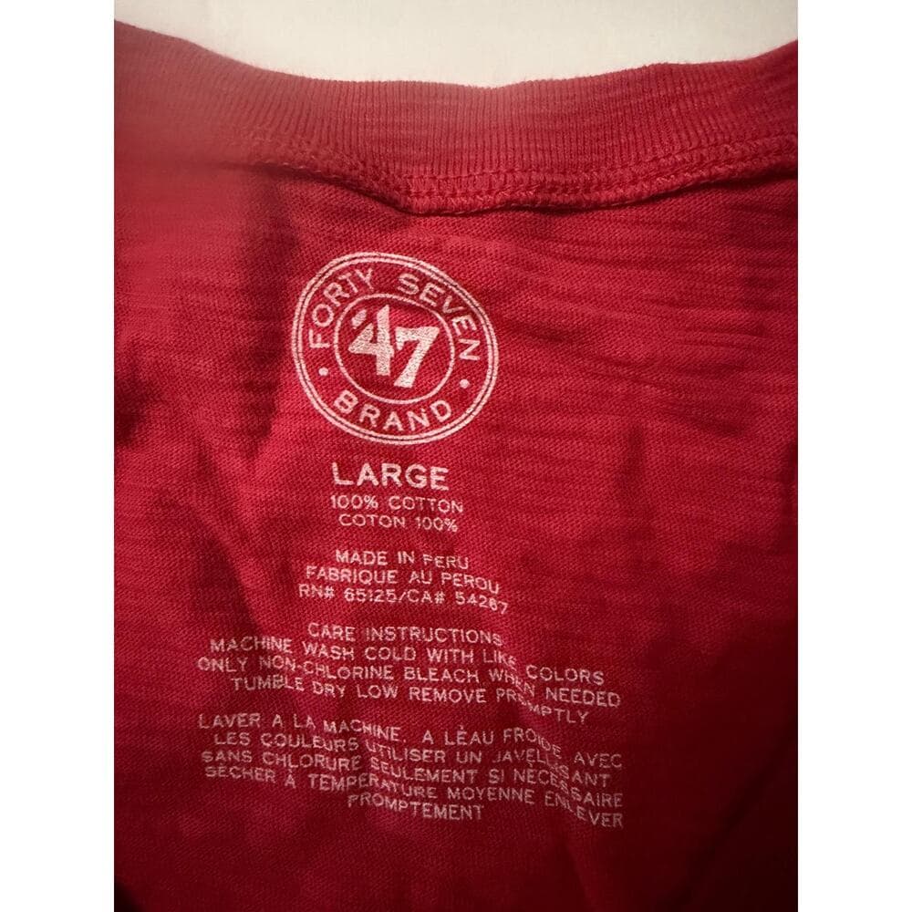 Women's Red France Graphic V-Neck T-Shirt Size Large '47 Brand NWT - Thumbnail 4