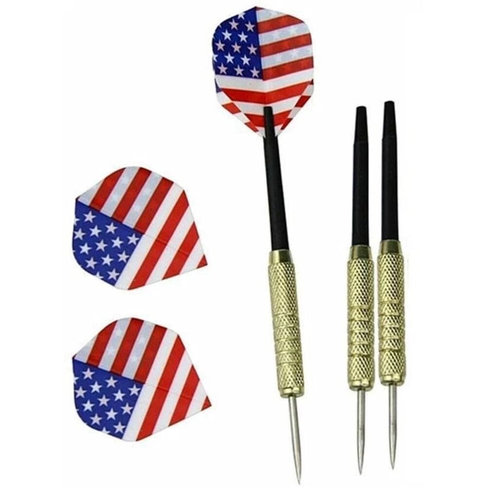 Set of 6 High Quality Steel Needle Tip Darts with American Flag Dart Flights - Thumbnail 4