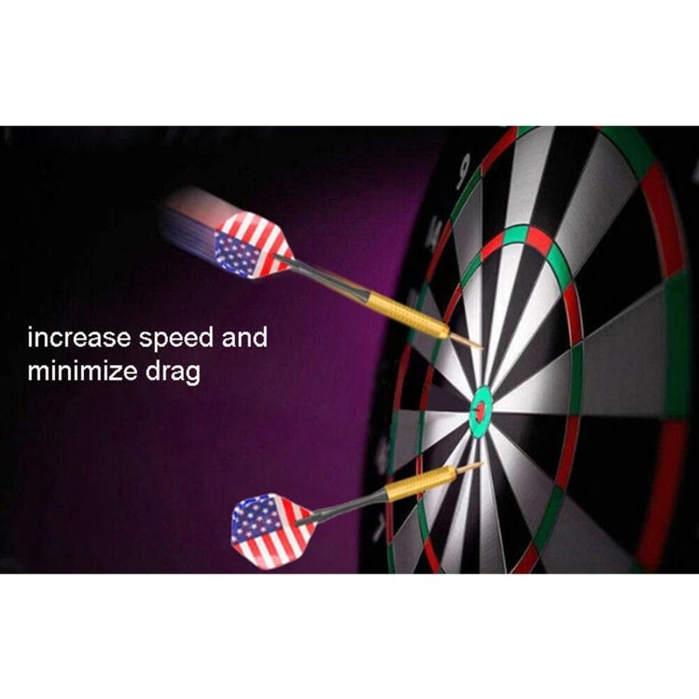 Set of 6 High Quality Steel Needle Tip Darts with American Flag Dart Flights - Thumbnail 5