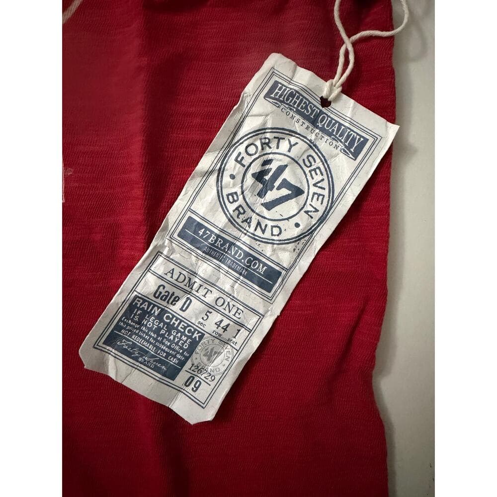 Women's Red France Graphic V-Neck T-Shirt Size Large '47 Brand NWT - Thumbnail 5