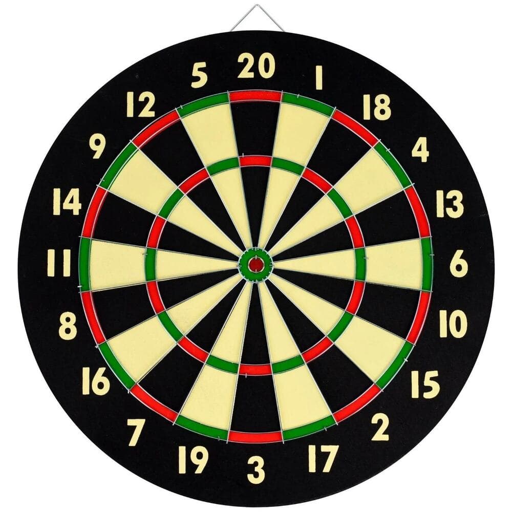 Dartboard Game Set Double Sided Dartboard 16.5"Includes 6 Brass Tipped Darts - Thumbnail 3