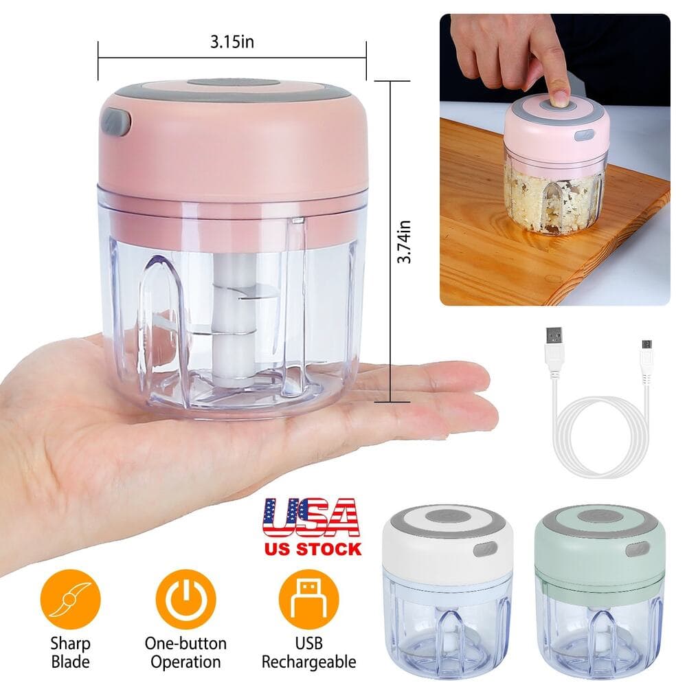 Mini Electric Garlic Chopper 8.45OZ Rechargeable - Thumbnail 4