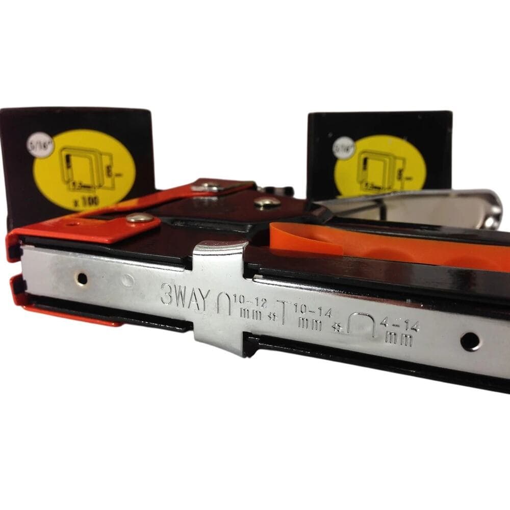 3 Way Tacker Staple Gun Kit Stapler Includes U-Shaped, Standard & Brad Nails - Thumbnail 5