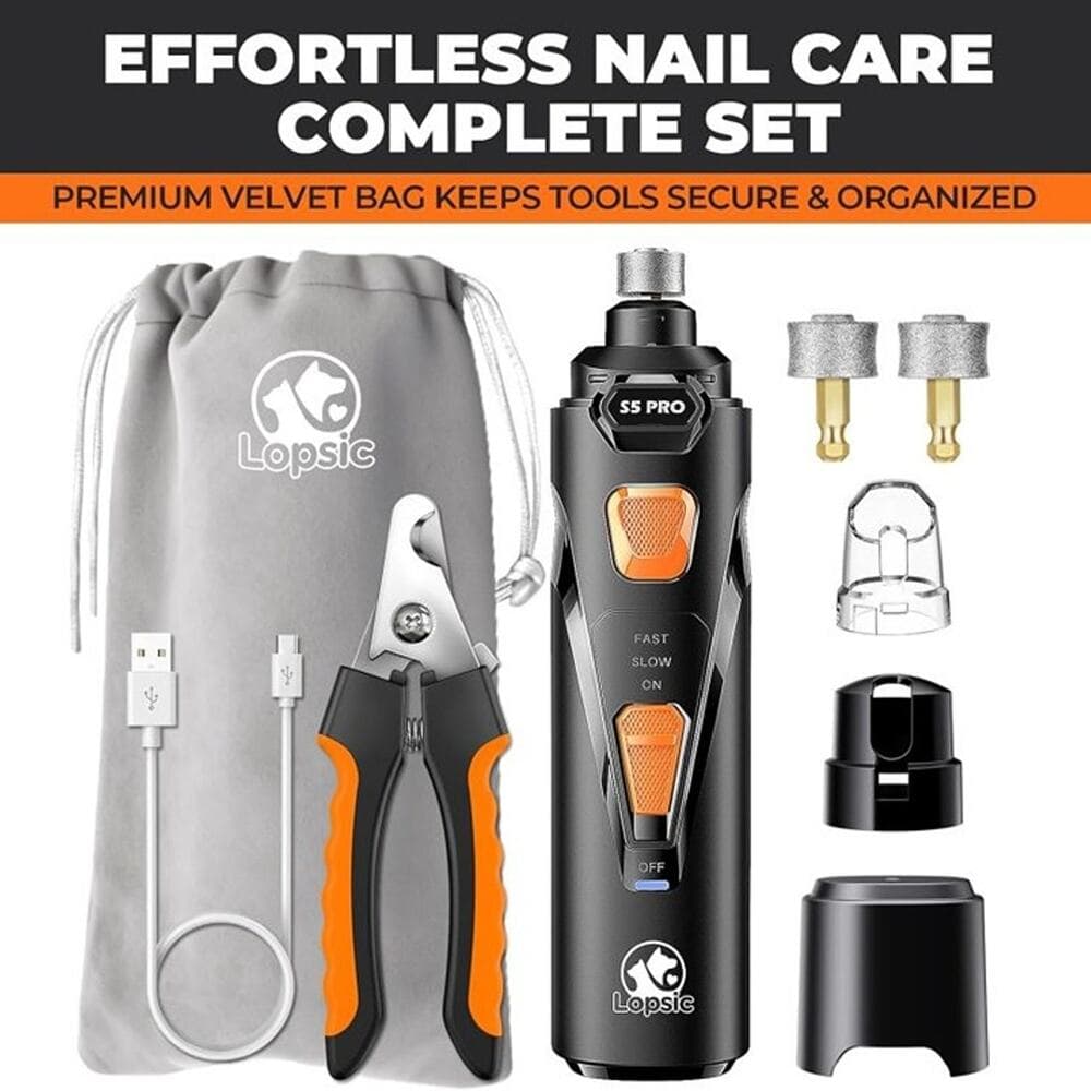 Dog Nail Grinder with 2 LED Lights Powerful 2 Speeds Super Quiet Dog Nail Trimme - Thumbnail 8