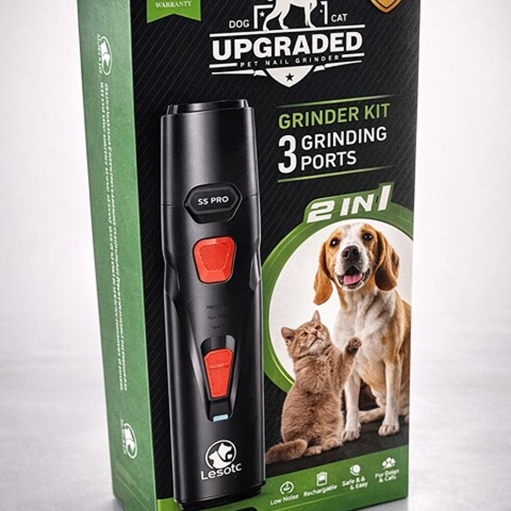 Dog Nail Grinder with 2 LED Lights Powerful 2 Speeds Super Quiet Dog Nail Trimme - Thumbnail 9