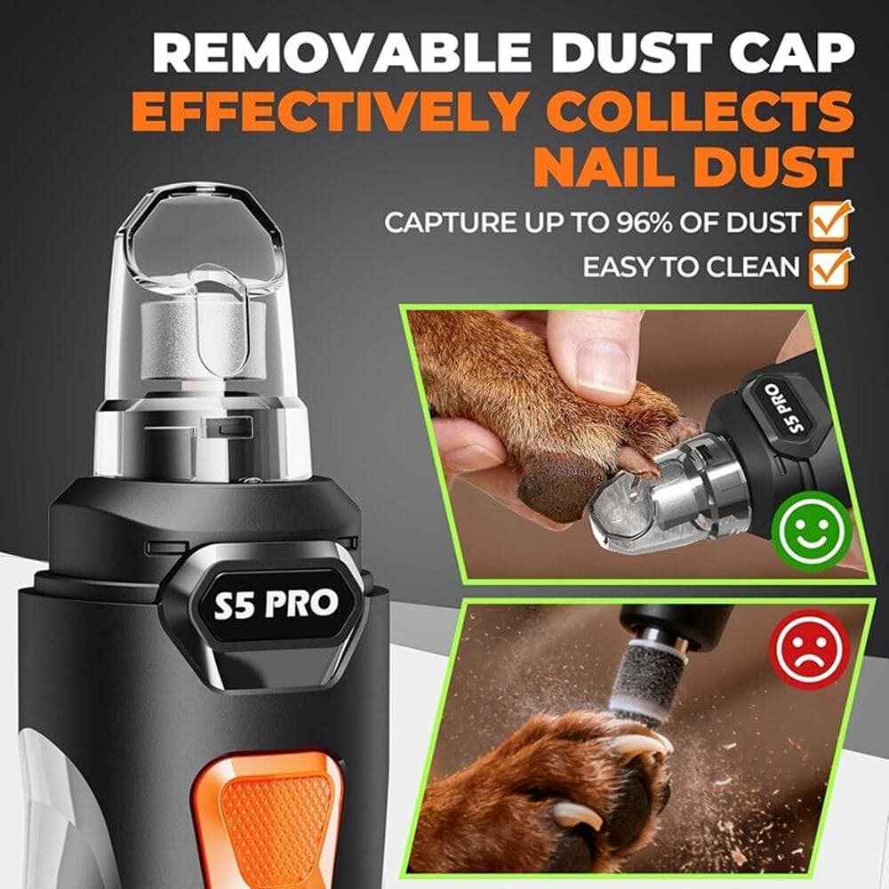 Dog Nail Grinder with 2 LED Lights Powerful 2 Speeds Super Quiet Dog Nail Trimme - Thumbnail 7