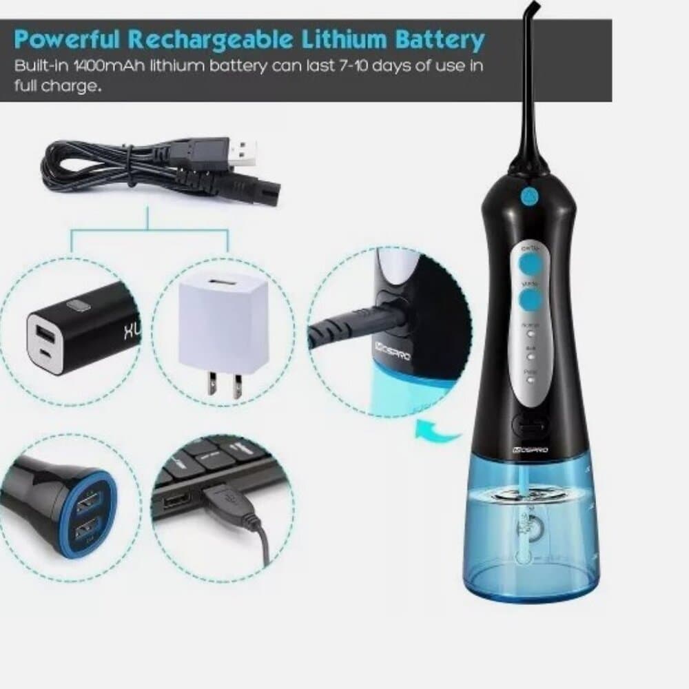MOSPRO – Cordless Water Flosser Dental Oral Irrigator – Water Flosser – Teeth Cl - Thumbnail 2