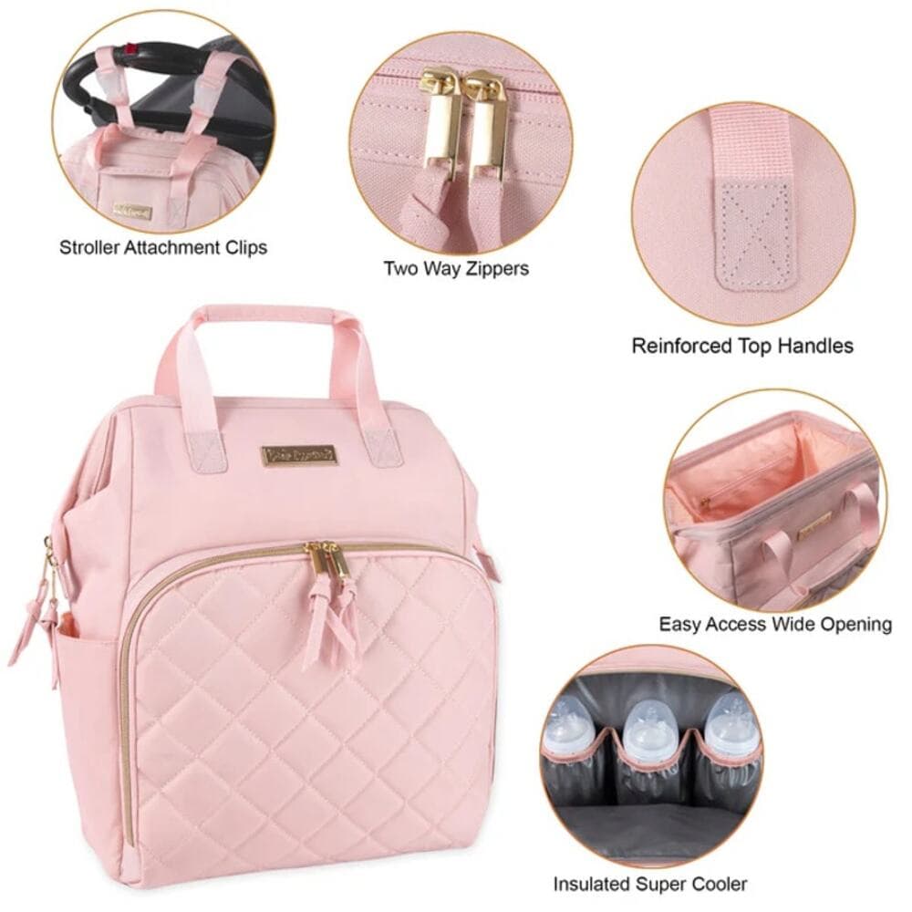 Baby Essentials Wide Opening Diaper Bag Backpack Set with Changing Pad - Thumbnail 6