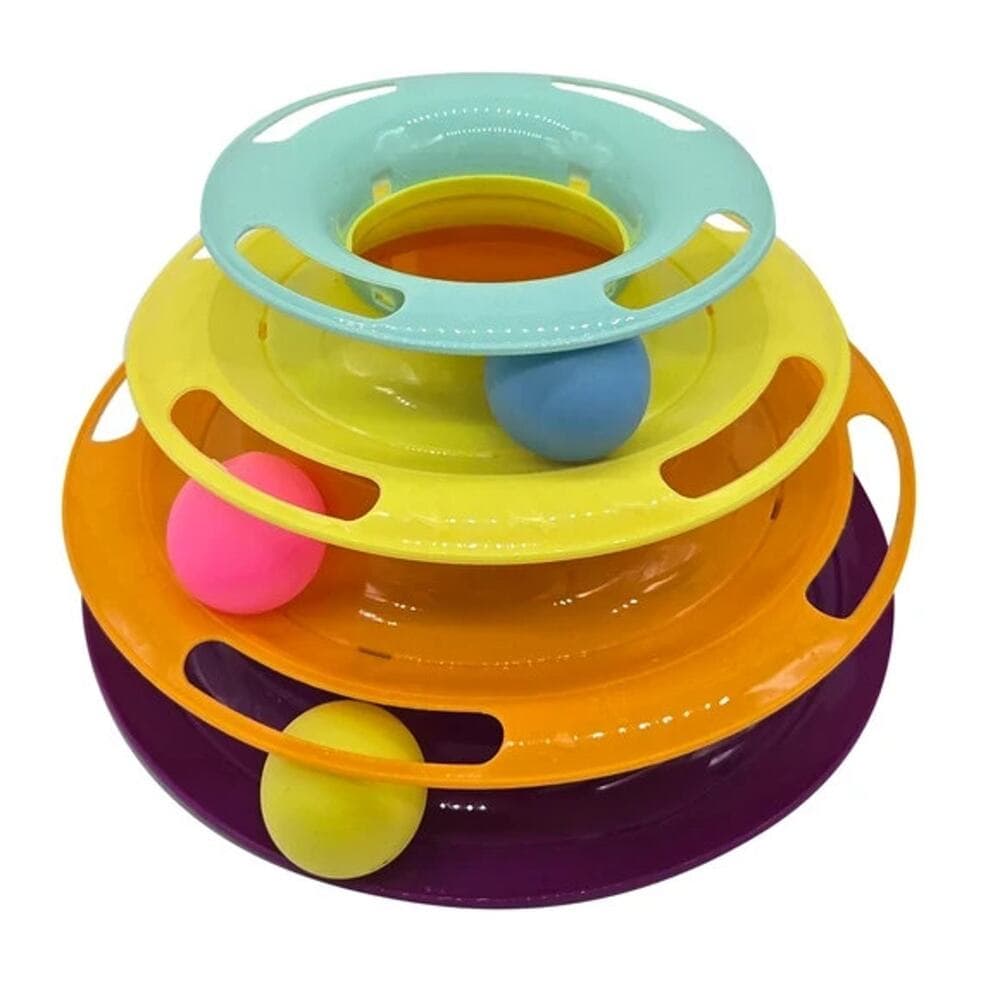 Triple Level Cat Toy Tower with Jingle Balls - Thumbnail 4