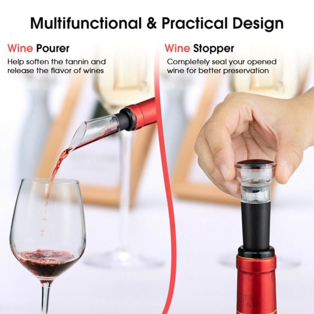 6-in-1 Electric Wine Bottle Opener Set with Foil Cutter - Thumbnail 9