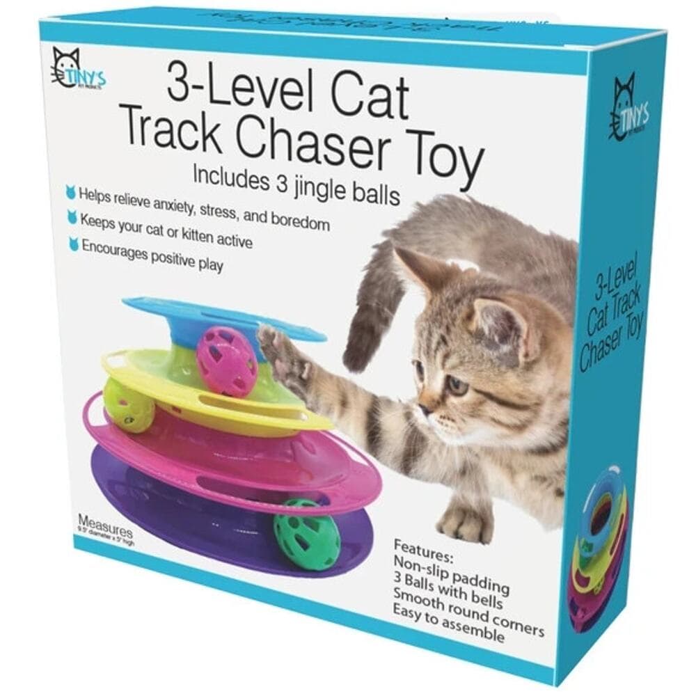Triple Level Cat Toy Tower with Jingle Balls - Thumbnail 2