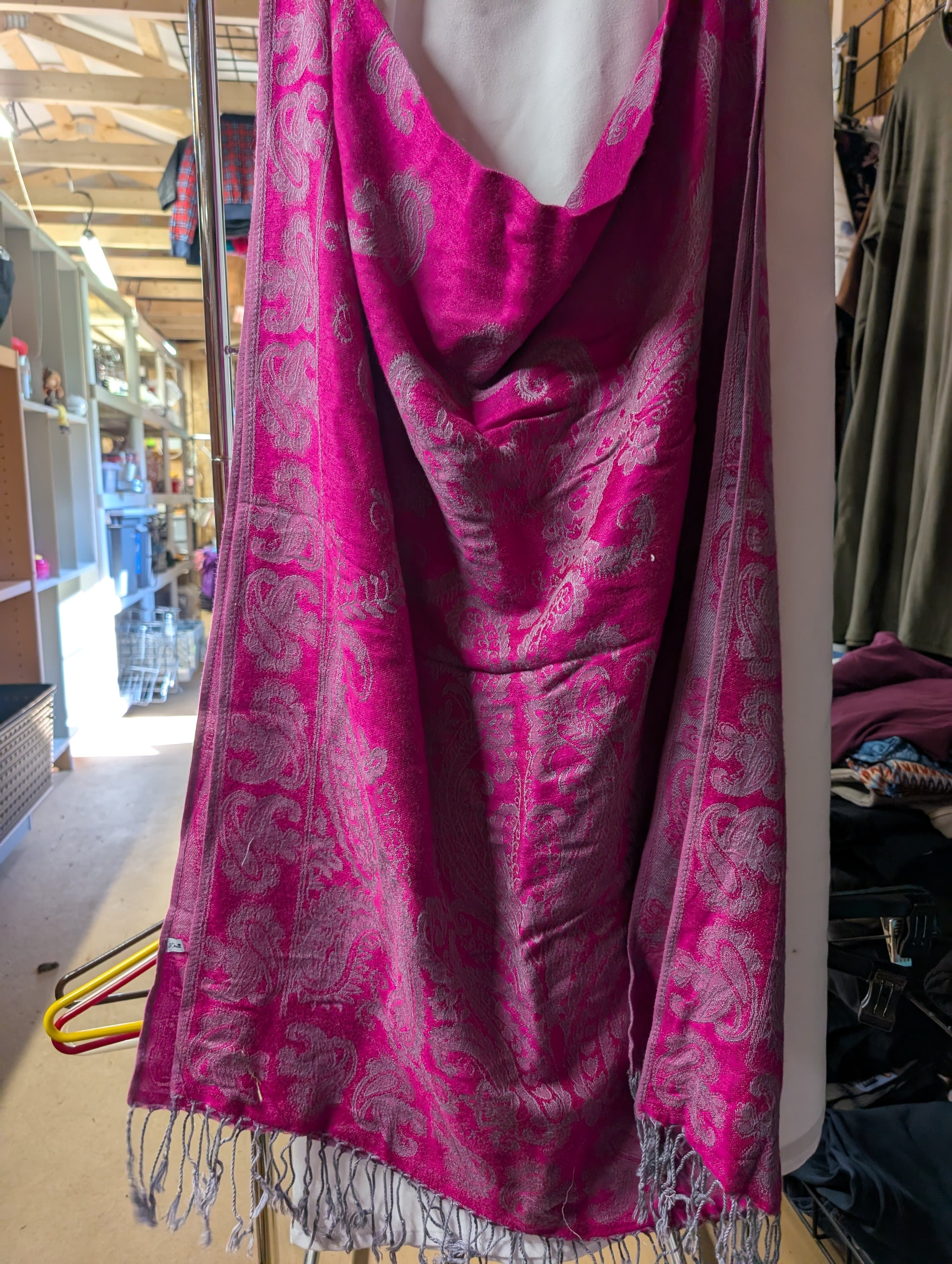 J. Franco Pink Paisley Scarf - Thumbnail 4