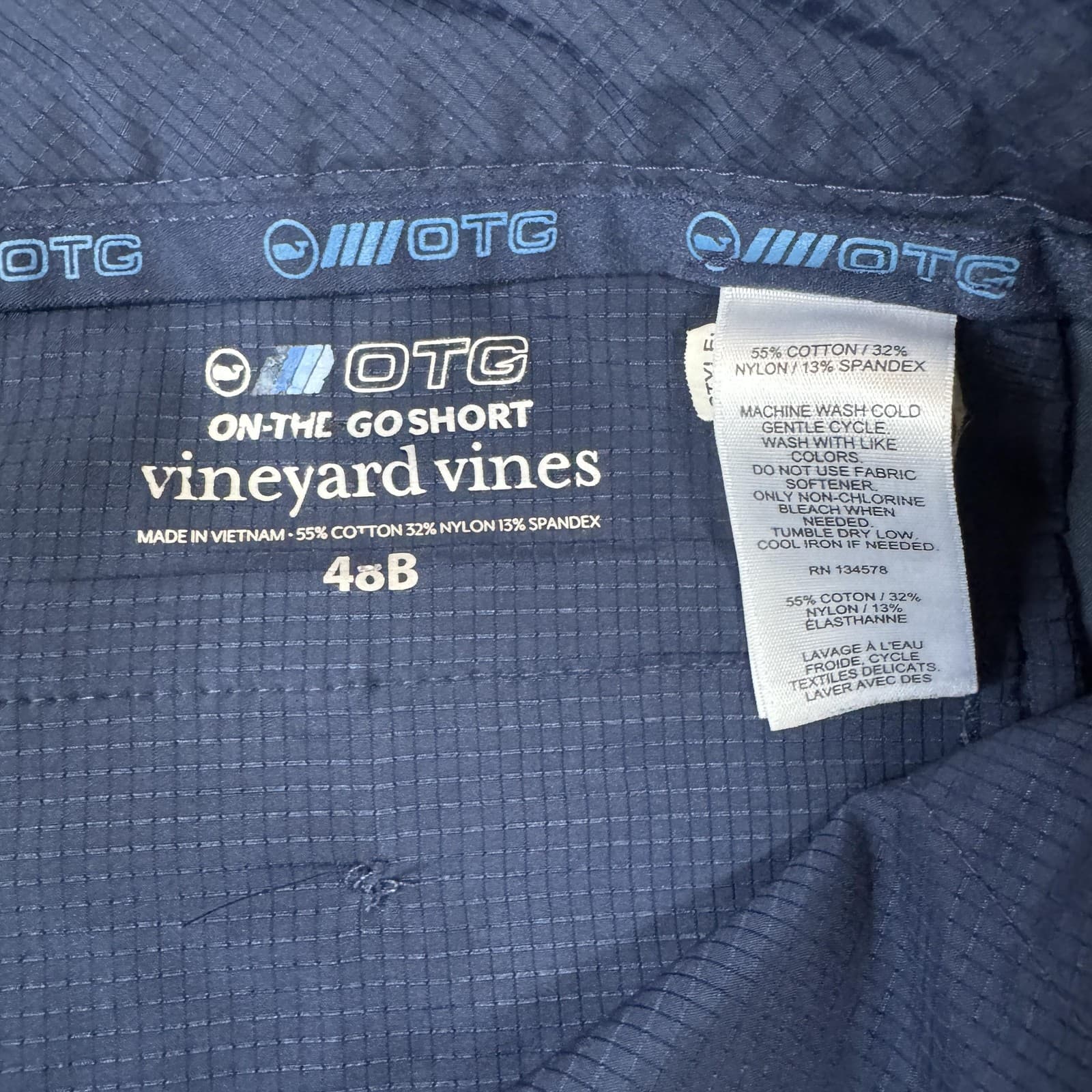 Vineyard Vines On-The-Go Performance Shorts Navy Blue Stretch Chino 10 Men's 48B - Thumbnail 5