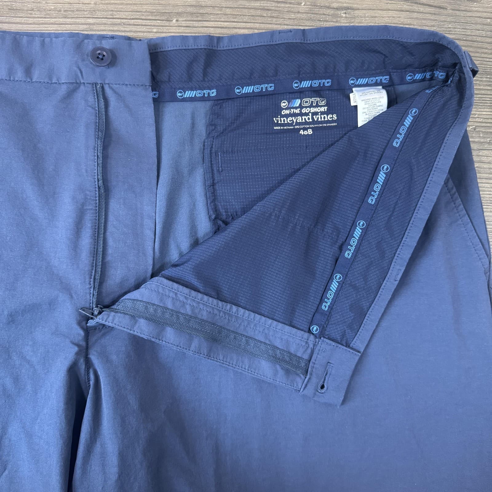 Vineyard Vines On-The-Go Performance Shorts Navy Blue Stretch Chino 10 Men's 48B - Thumbnail 4