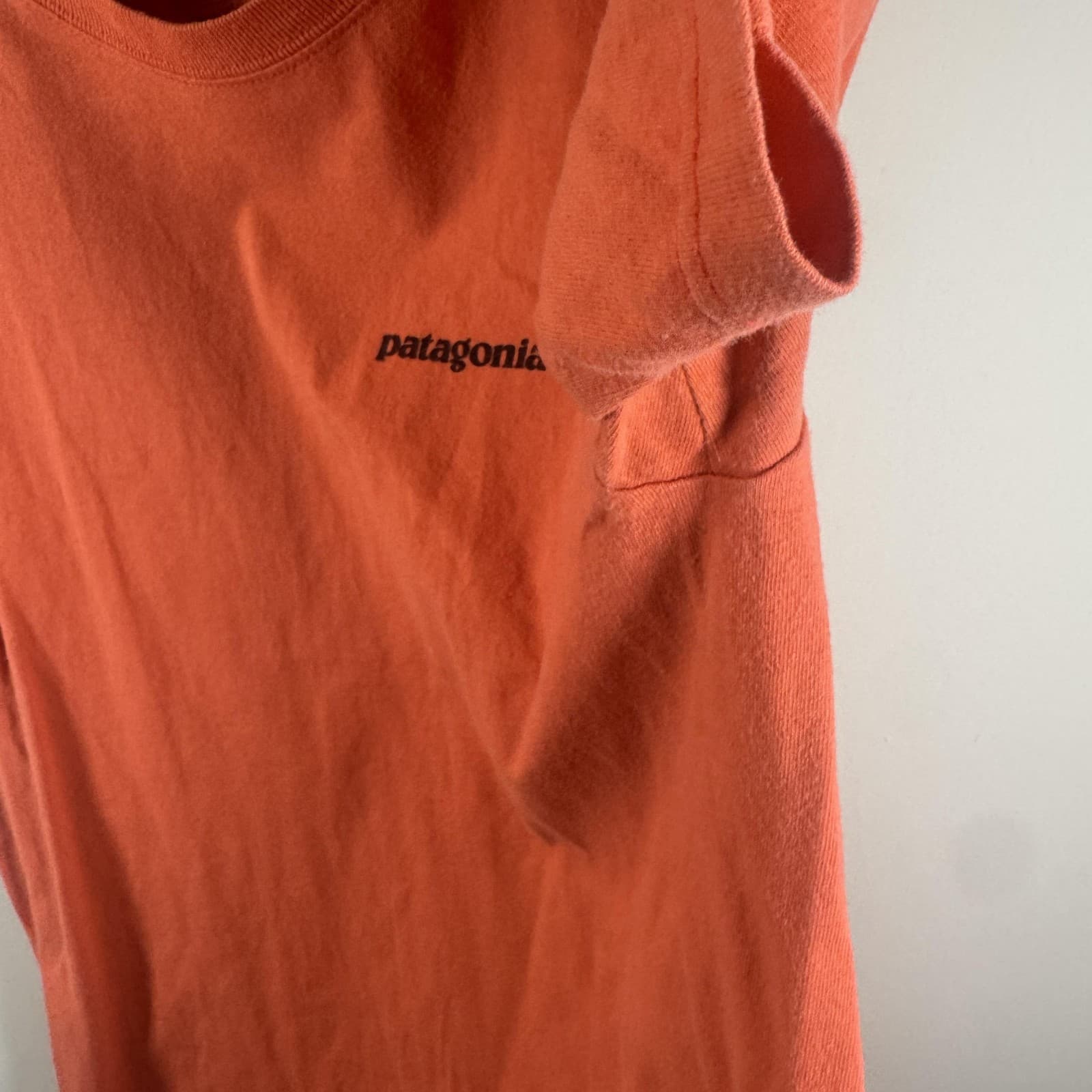 Patagonia Organic Cotton P-6 Logo Short Sleeve Tee Shirt Mens S Orange - Thumbnail 6