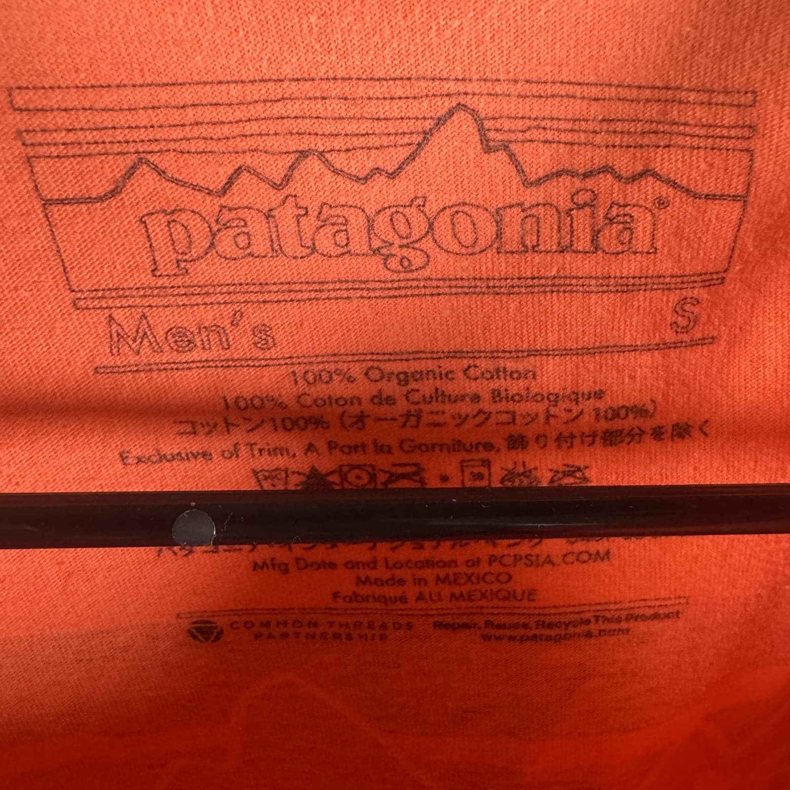 Patagonia Organic Cotton P-6 Logo Short Sleeve Tee Shirt Mens S Orange - Thumbnail 7